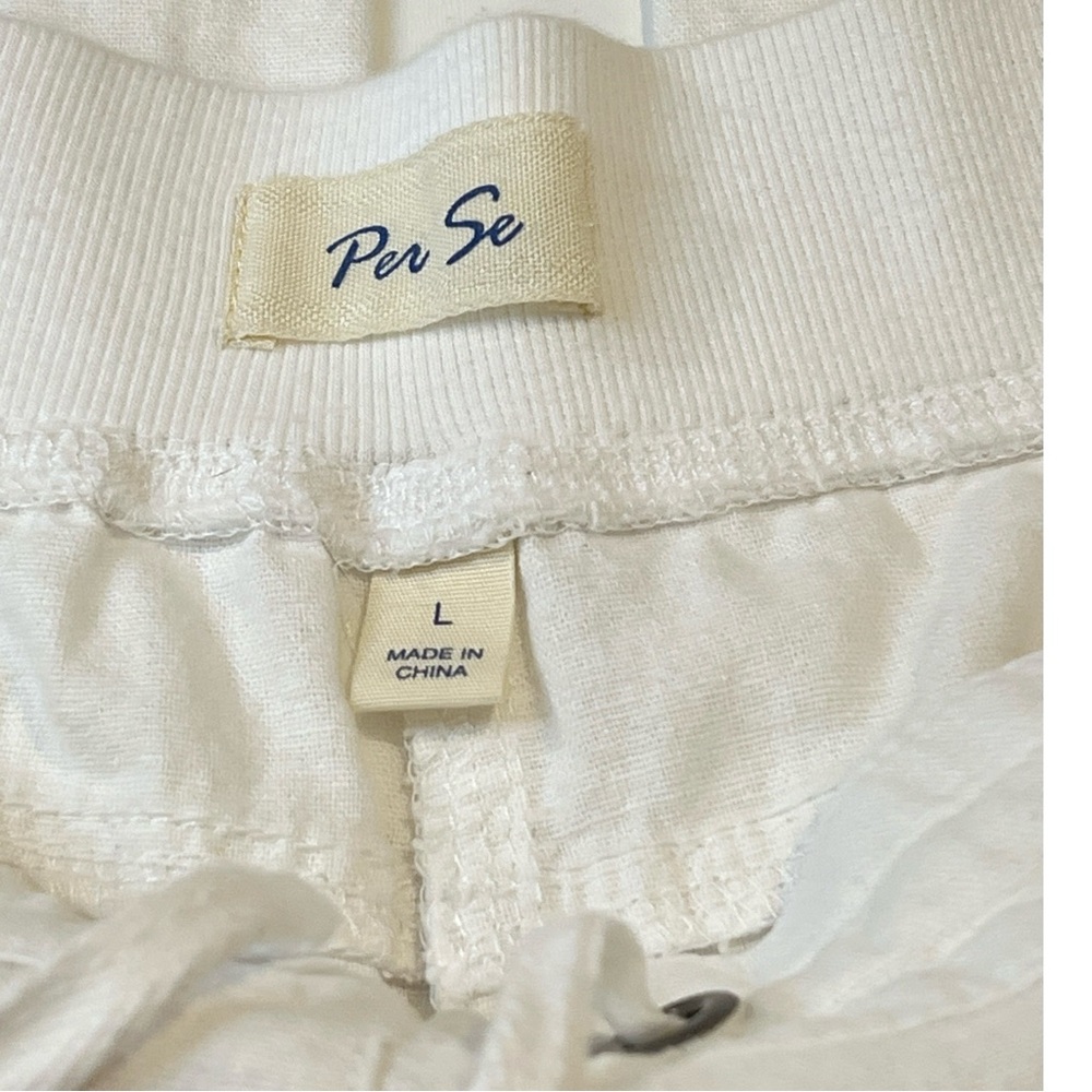 Per Se Linen Blend, Elastic Drawstring Waist, Color White, Size Large‎ - Picture 5 of 9